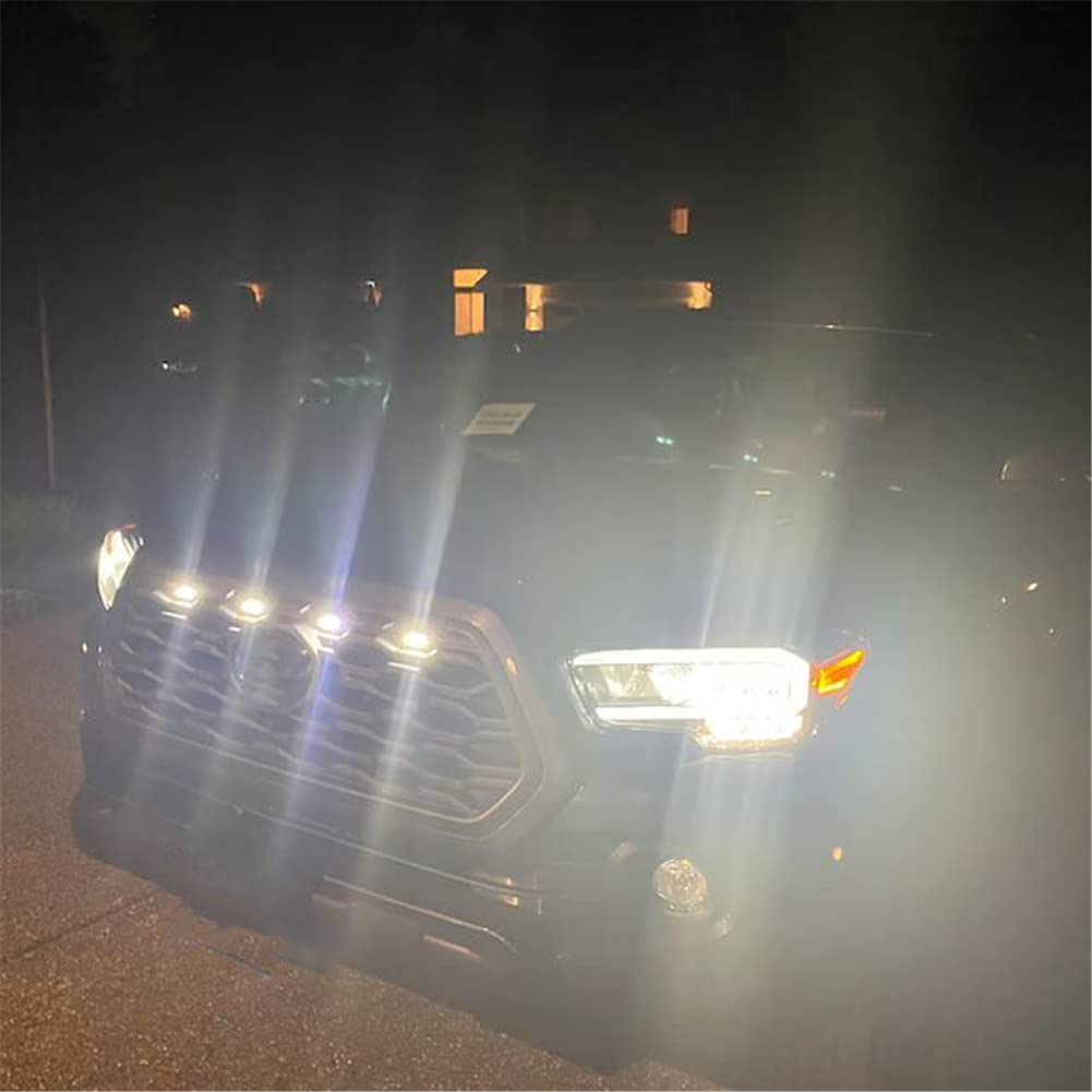 4PCS LED Light Bar with Fuse for 2020-2021 Toyota Tacoma TRD Off Road & Sport OEM Grille - Black Housing White Light | DRL Daytime Running Lights & Off-Road Lighting Accessories