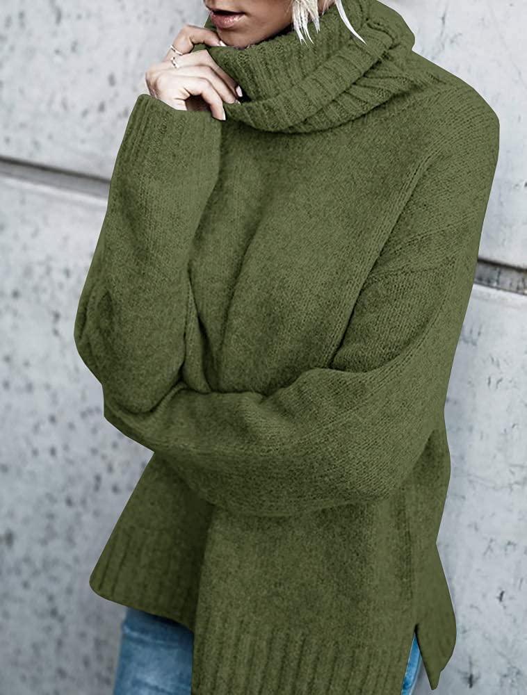 FISACE Women's Oversized Turtleneck Sweater - Cable Knit Long Sleeve Pullover Top for Women | Cozy Winter Fashion, Casual Outfit, Office Wear & Holiday Style