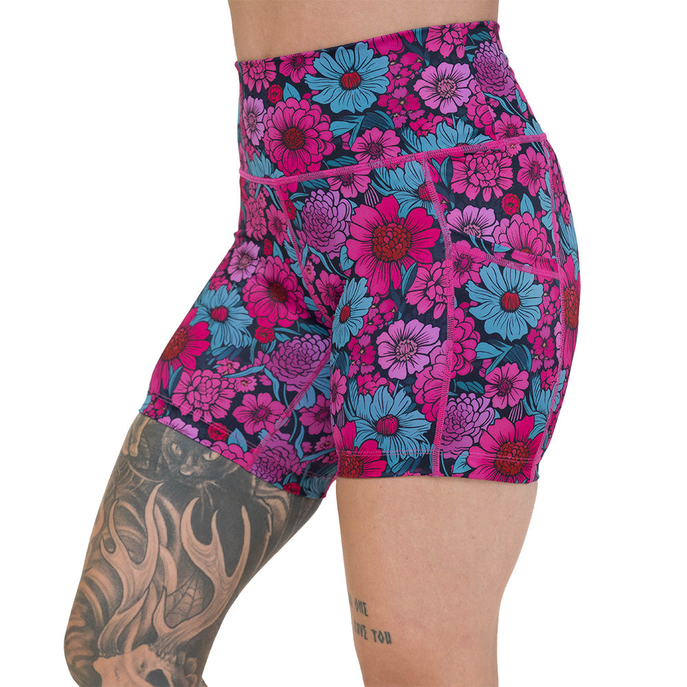 Women's Floral Print Shorts | Full Blossom Design | Comfortable Summer Casual Shorts for Beach, Vacation & Everyday Wear
