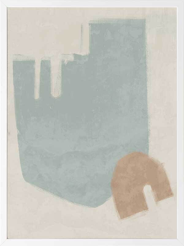 Blasé Light Blue Framed Art Print - Modern Wall Decor for Living Room, Bedroom & Office - Ready to Hang Canvas Painting