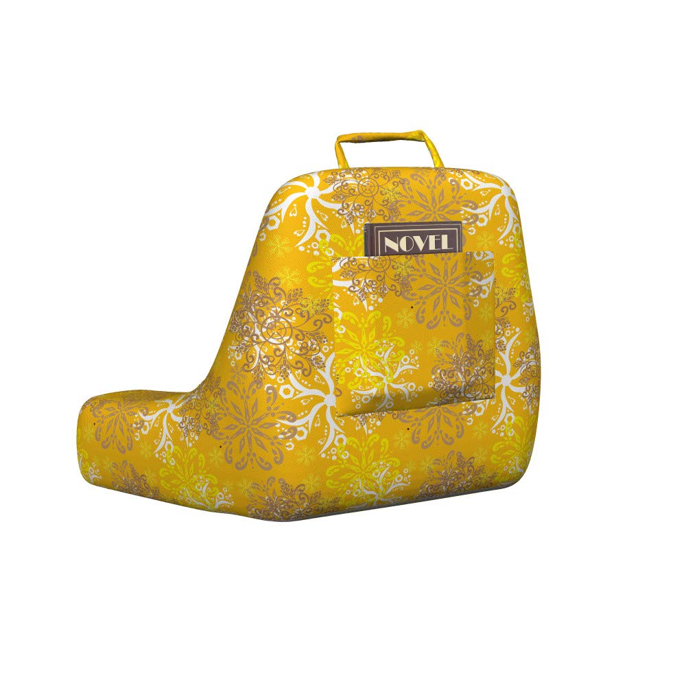 Ambesonne XL Snowflake Swirl Design Yellow & White Reading Pillow Cover - Soft Fabric Bed Rest Case for Reading, Lounging & Nursing - Marigold Yellow Tan Unstuffed Decorative Pillow Sham    (Use Cases: Perfect for book lovers, pregnancy support, cozy bedroom decor, and comfortable sofa lounging)