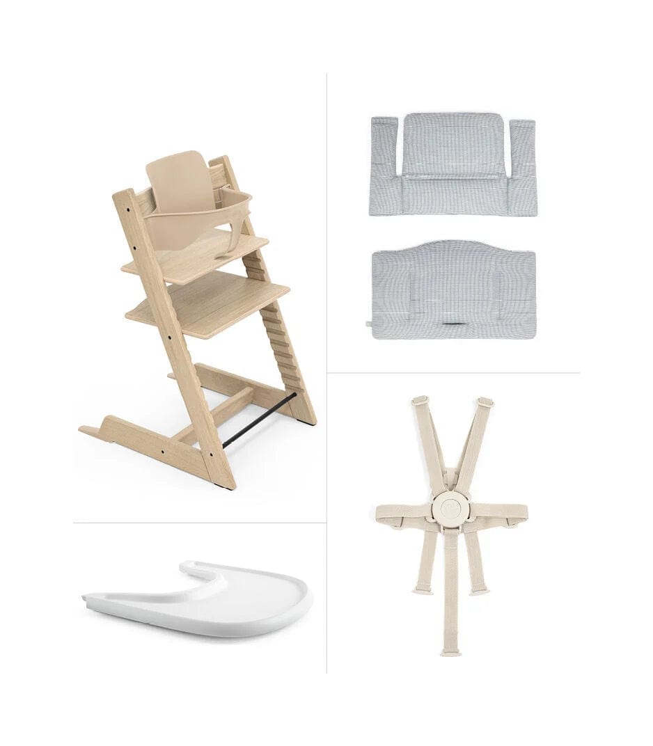 Stokke Tripp Trapp Complete High Chair with Cushion & Tray - Adjustable Baby Feeding Chair for Toddlers - Perfect for Dining, Learning & Playtime