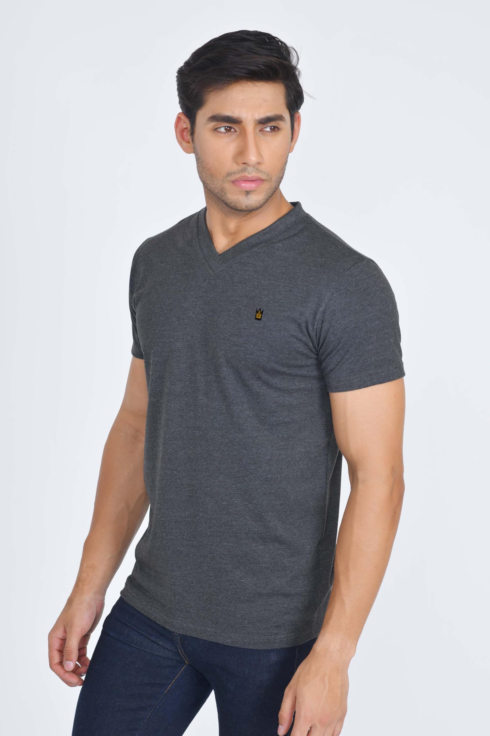 JRC Just Royal Clothing Pack of 4 Men's Short Sleeve V-Neck T-Shirts - Soft Cotton Casual Tees for Everyday Wear | Gym, Lounge, Streetwear