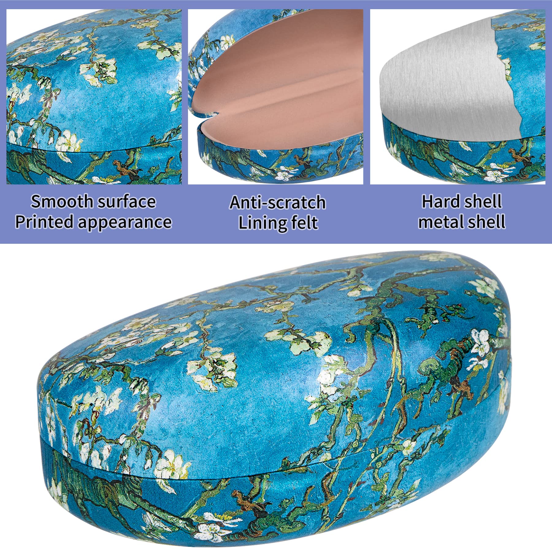Oversized Hard Shell Sunglasses Case - Protective Holder for Extra Large Reading Glasses & Fashion Eyewear | Travel, Beach & Outdoor Accessories