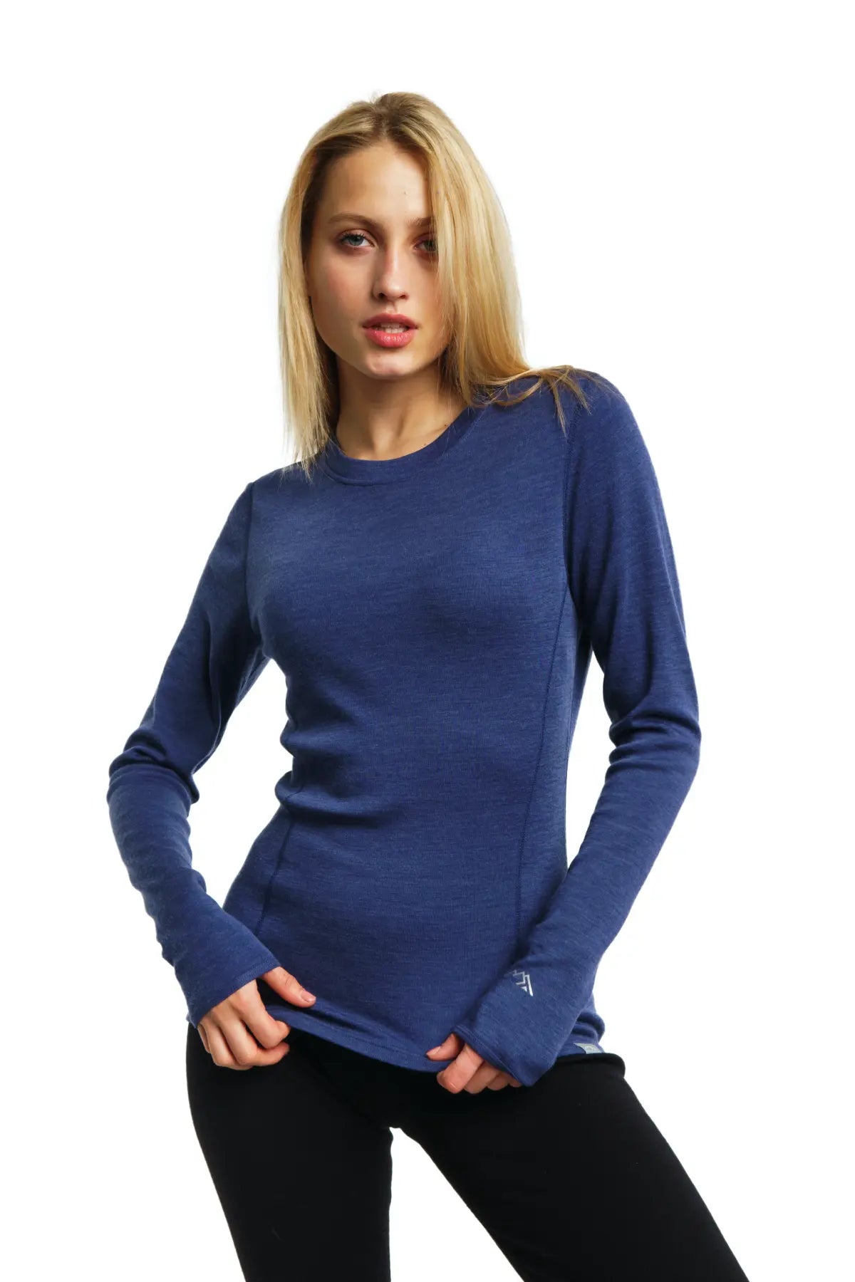 Premium Women's Merino Wool Long Sleeve Top 250g - Windsor Blue | Soft & Warm Base Layer for Hiking, Travel & Winter Wear