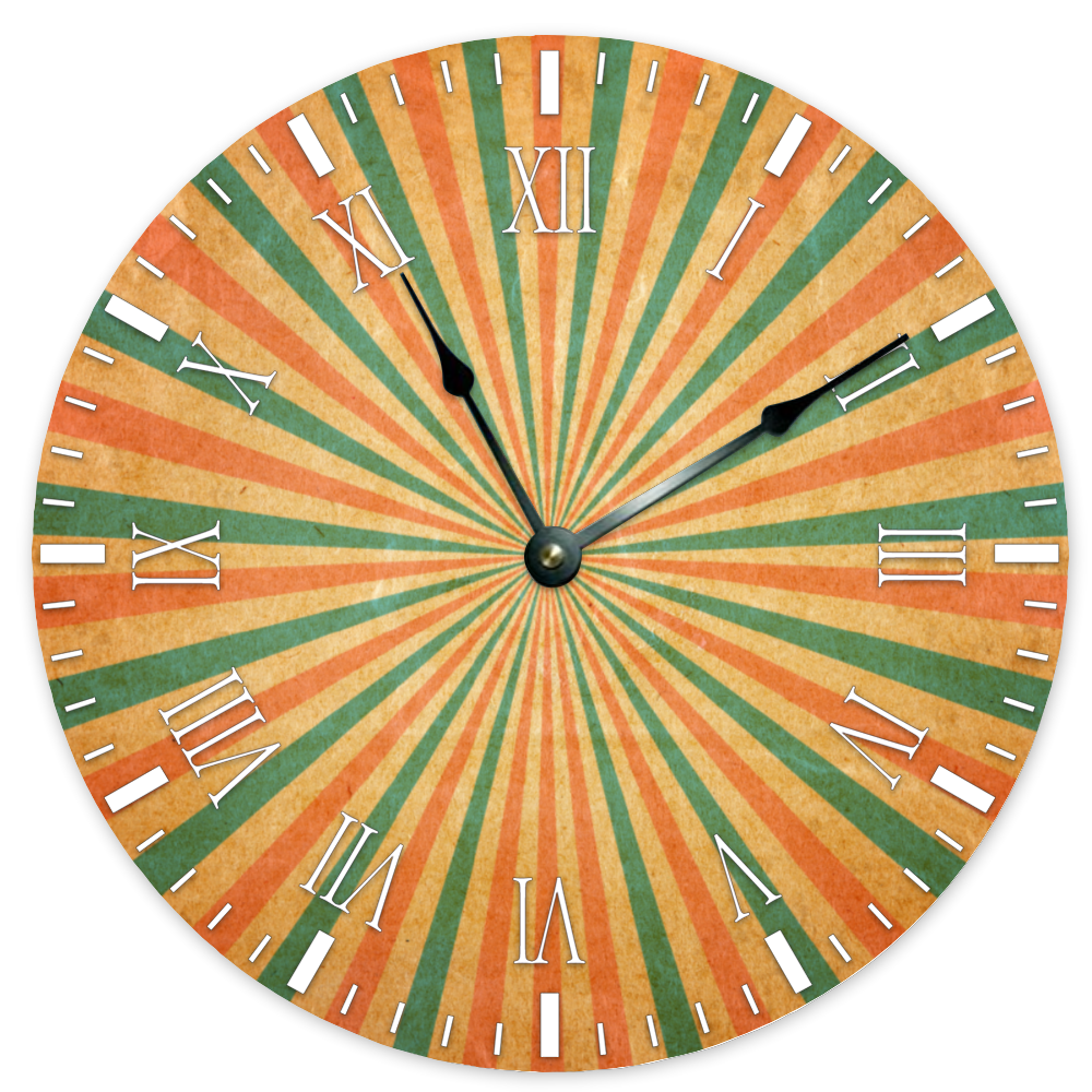 15 Inch Silent Ticking Wooden Wall Clock with Striped Design - Perfect for Living Room, Bedroom & Office Decor