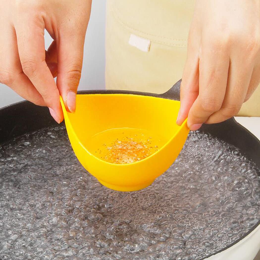 FDA Approved High Temperature Resistant Silicone Egg Steamer - 4 Pack Non-Stick Egg Cooker with Silicone Oil Brush, BPA-Free Egg Tray for Perfect Poached Eggs, Breakfast Meal Prep & Healthy Cooking