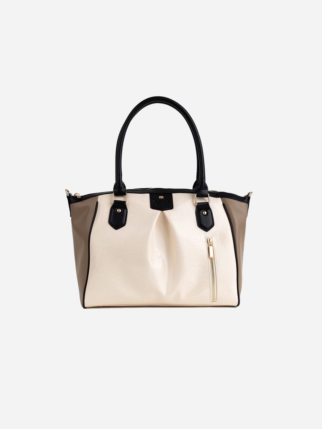 Madison Vegan Leather Handbag for Women | Beige Trio Crossbody Purse | Fashionable & Cruelty-Free | Perfect for Work, Travel & Everyday Use