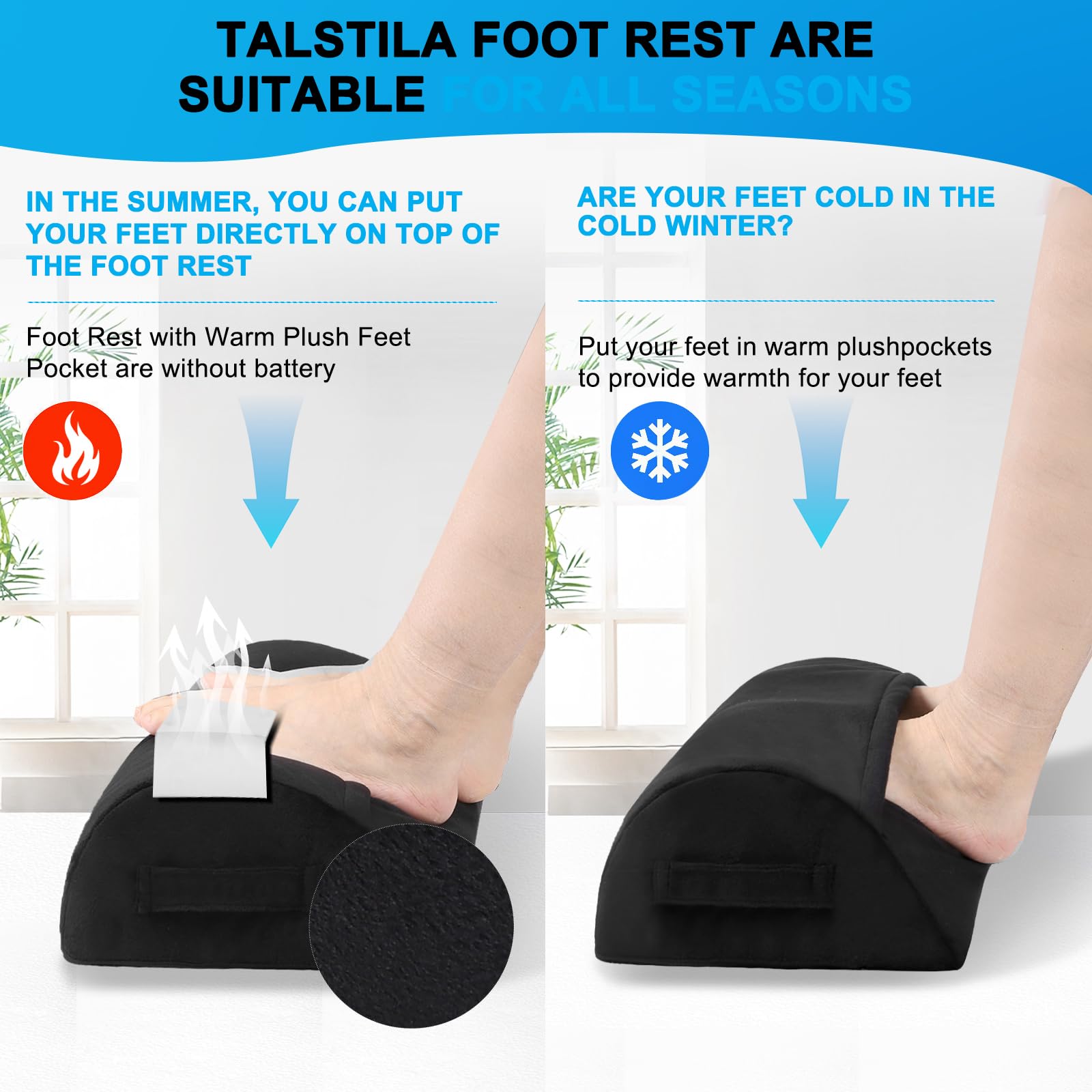 Ergonomic Foot Rest for Under Desk - Plush Warm Feet Pocket, Office Foot Stool for Back & Leg Pain Relief - Perfect for Home Office, Gaming & Work Desks