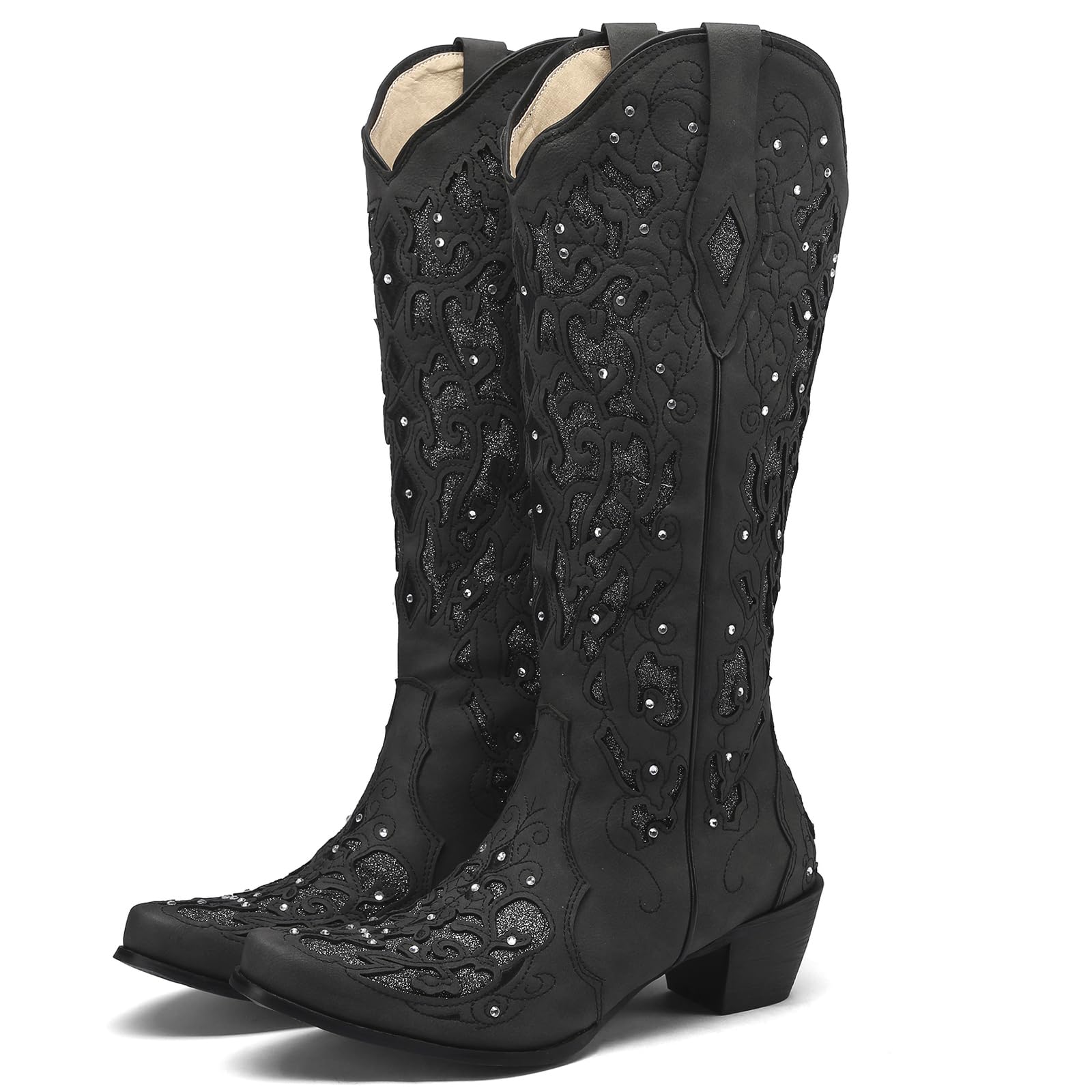 Stylish Women's Rhinestone Cowboy Boots - Embroidered Western Ankle Boots for Country Dancing, Rodeo & Fashion Outfits