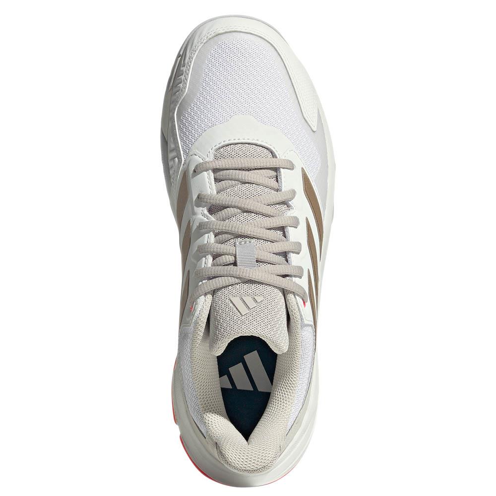 Adidas Women's CourtJam Control 3 Tennis Shoes - Cloud White/Iron Metallic - Lightweight Comfort for Casual Wear & Court Play