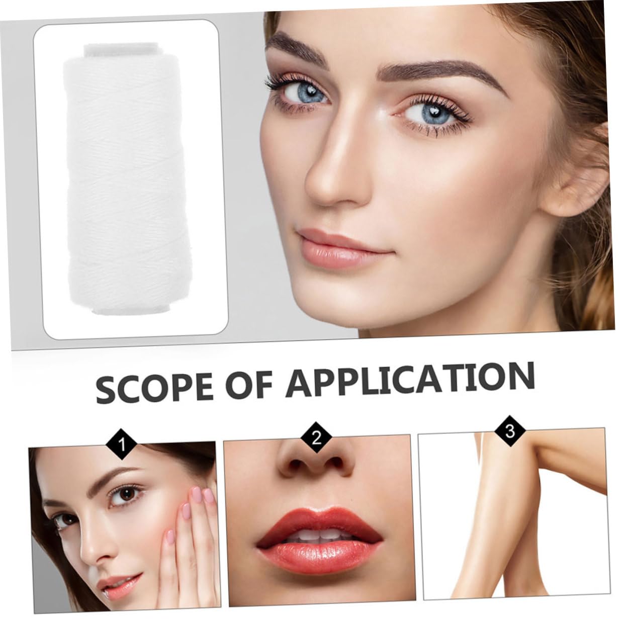 Professional Facial Hair Remover Threading Tool - Cotton Thread Epilator for Eyebrows, Upper Lip & Chin - Painless Hair Removal Machine for Smooth Skin at Home & Salon