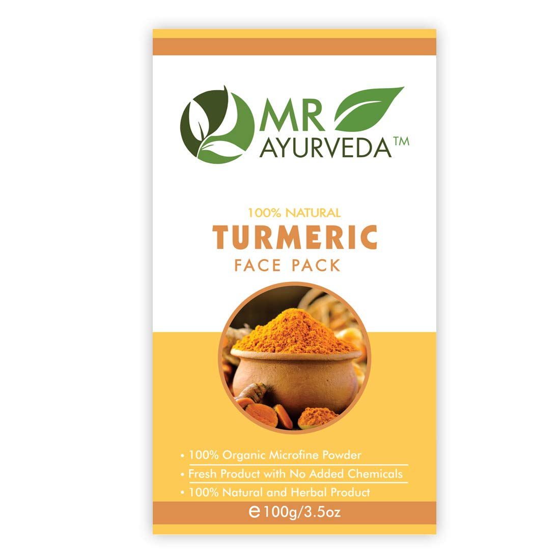 MR Ayurveda 100% Natural Rose Petals Powder, Turmeric Face Pack Powder & Orange Peel Powder - 3-Pack (100g Each) for Glowing Skin, DIY Face Masks & Natural Beauty Treatments