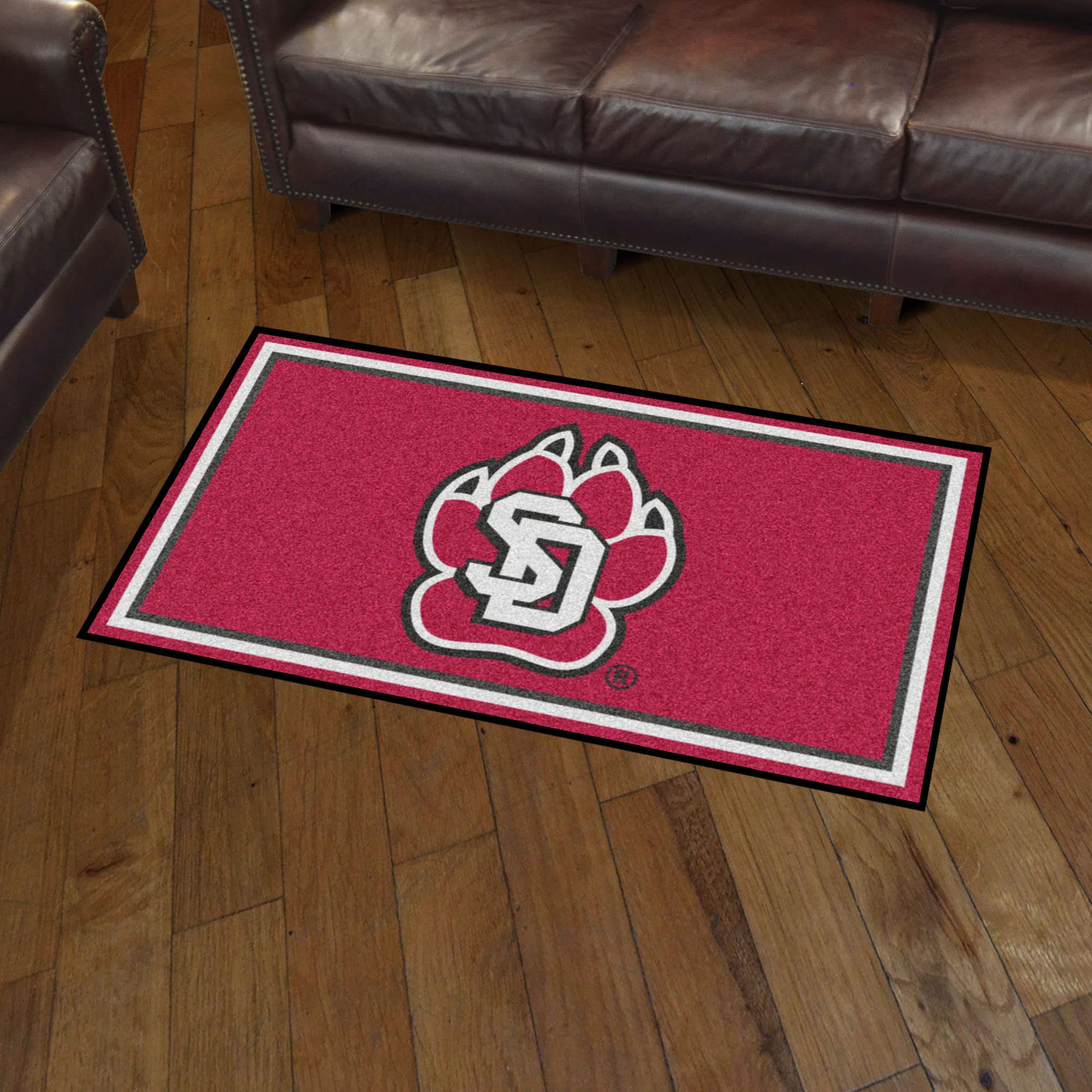 FANMATS 27003 NCAA South Dakota Coyotes 3ft x 5ft Plush Area Rug - Soft Sports Fan Rug for Living Room, Game Room & Tailgating Decor