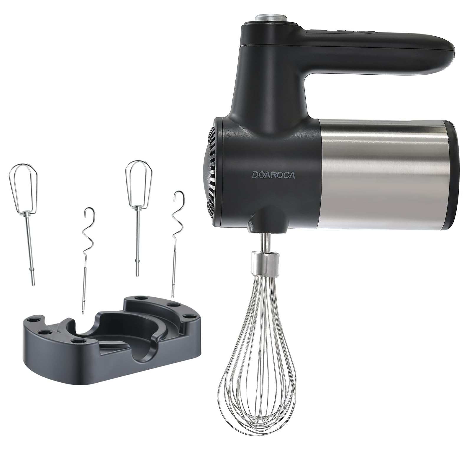 7-Speed Cordless Hand Mixer for Baking - Electric Handheld Mixer with 6 Stainless Steel Attachments, Turbo Boost, Digital Display - Lightweight Cake Mixer for Eggs, Cream, Cookie Dough - Perfect for Home Baking, Whipping Cream, Mixing Batters & Making Desserts