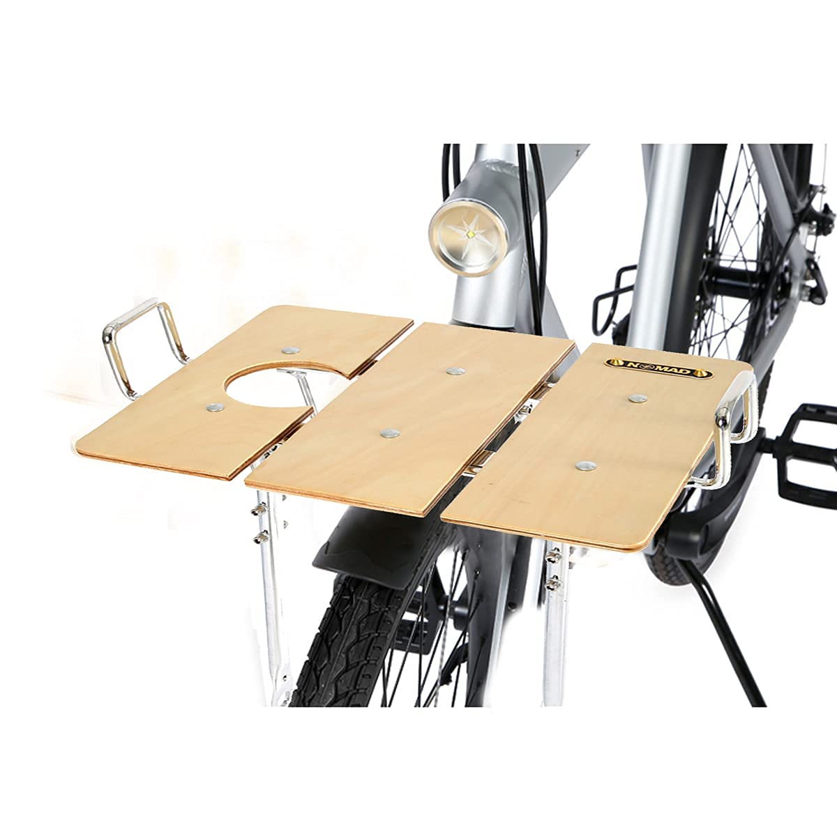 UNISTRENGH Adjustable Wooden Bike Front Basket - Folding Bicycle Pannier Rack for Holland & Cruiser Bikes - Perfect for Groceries, Picnics & Urban Commuting