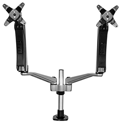 Adjustable Dual Monitor Stand with Full Motion Arms - Ergonomic Desk Mount for Home & Office Workstations, Gaming & Productivity Setups