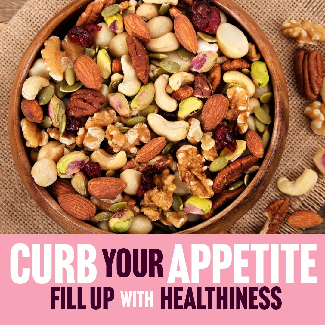Premium Unsalted Mixed Nuts Snack Packs - Healthy No Peanuts Trail Mix, 48 Individually Wrapped Deluxe Assorted Nuts for Office, Gym & Travel Snacking - Gluten Free & Non-GMO