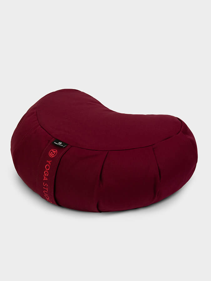 Organic Buckwheat Zafu Meditation Cushion - Crescent Shape Yoga Pillow for Meditation, Yoga & Zen Practice - Perfect for Home Studio, Yoga Class & Mindfulness Retreats