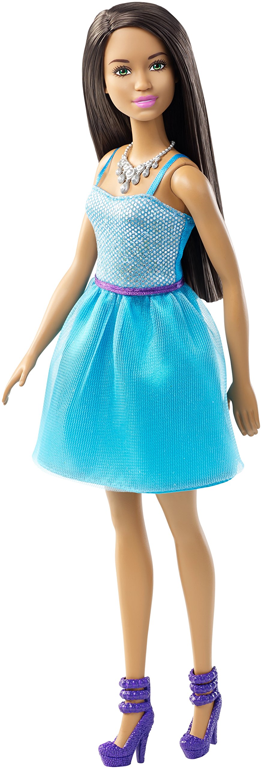 African American Barbie Glitz Doll with Sparkling Dress - Perfect for Kids' Birthday Gifts, Collectibles & Playtime Fun