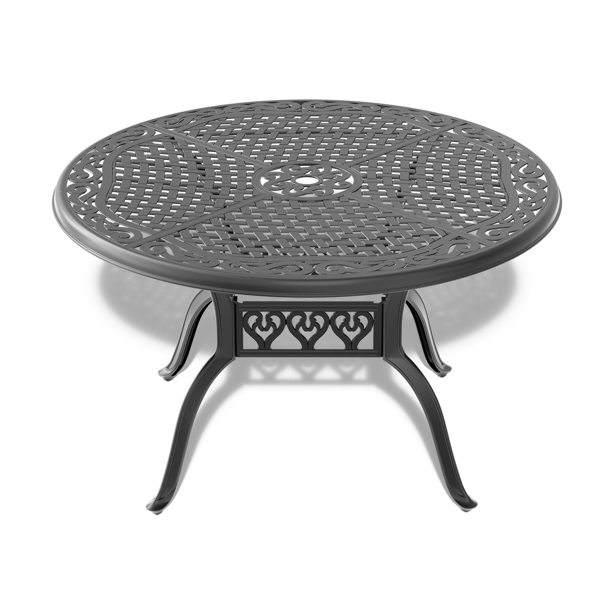 5-Piece Cast Aluminum Patio Furniture Set with Cushions - Outdoor Dining & Lounge Set for Garden, Poolside or Backyard - Includes Weather-Resistant Cushions (Random Colors)