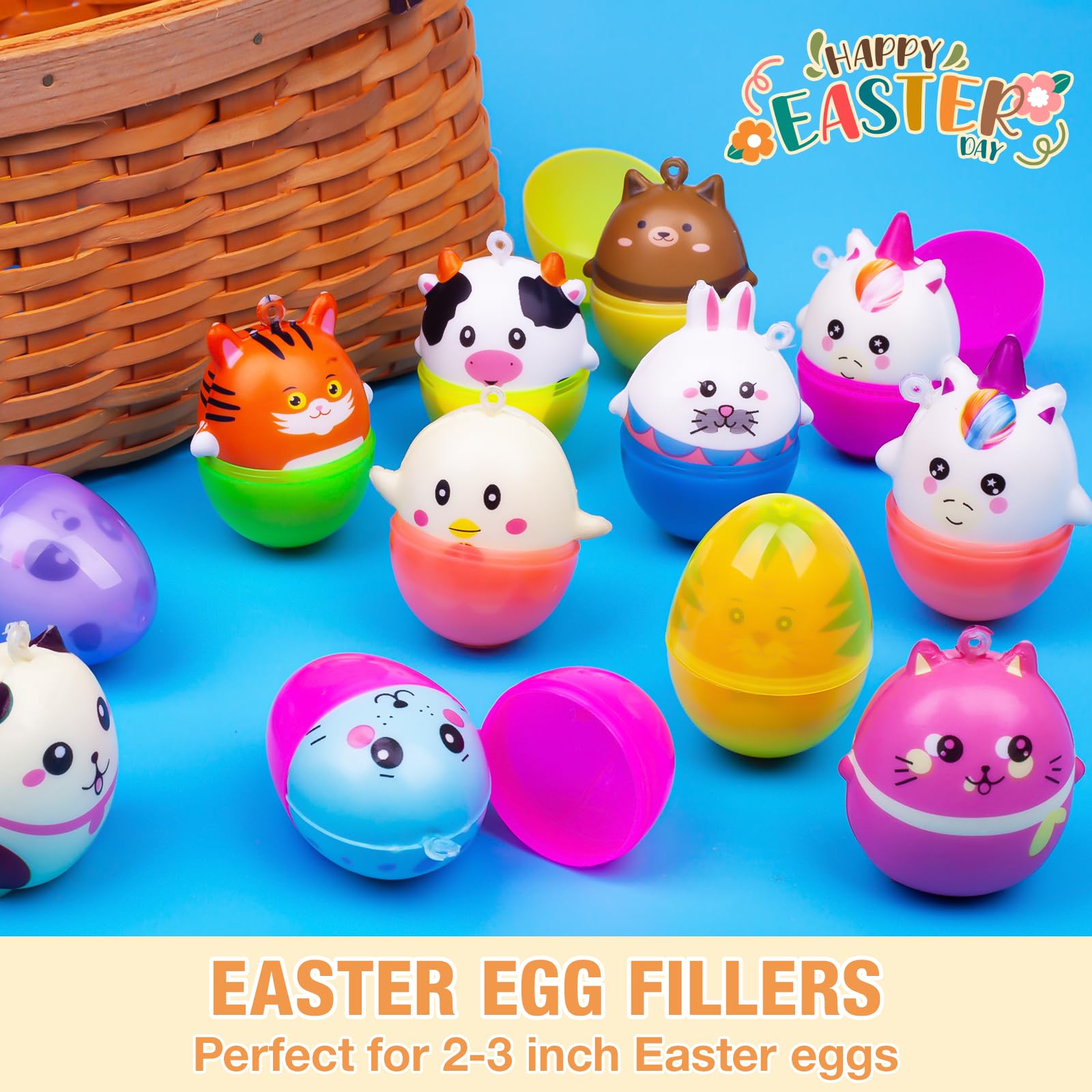12 Pack Kawaii Squishy Toys - Cute Animals Stress Relief for Party Favors & Classroom Prizes
