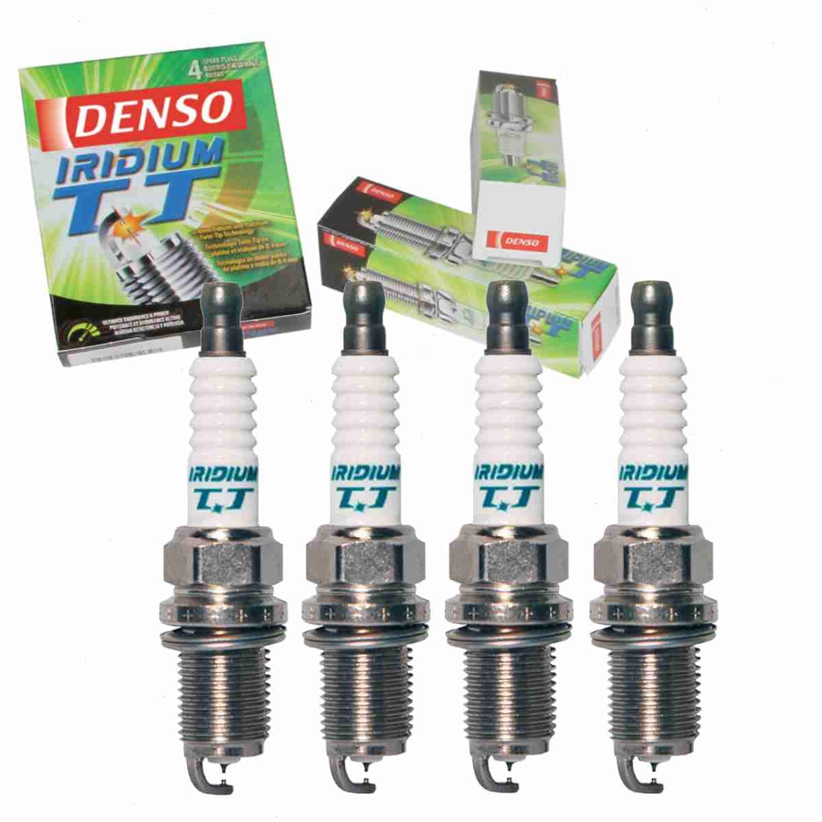 DENSO Iridium TT Spark Plugs (4-Pack) - Compatible with Hyundai Accent 1.5L 1.6L L4 1995-2011 - High Performance Ignition for Better Fuel Efficiency & Engine Power - Perfect for Daily Commuting & Highway Driving