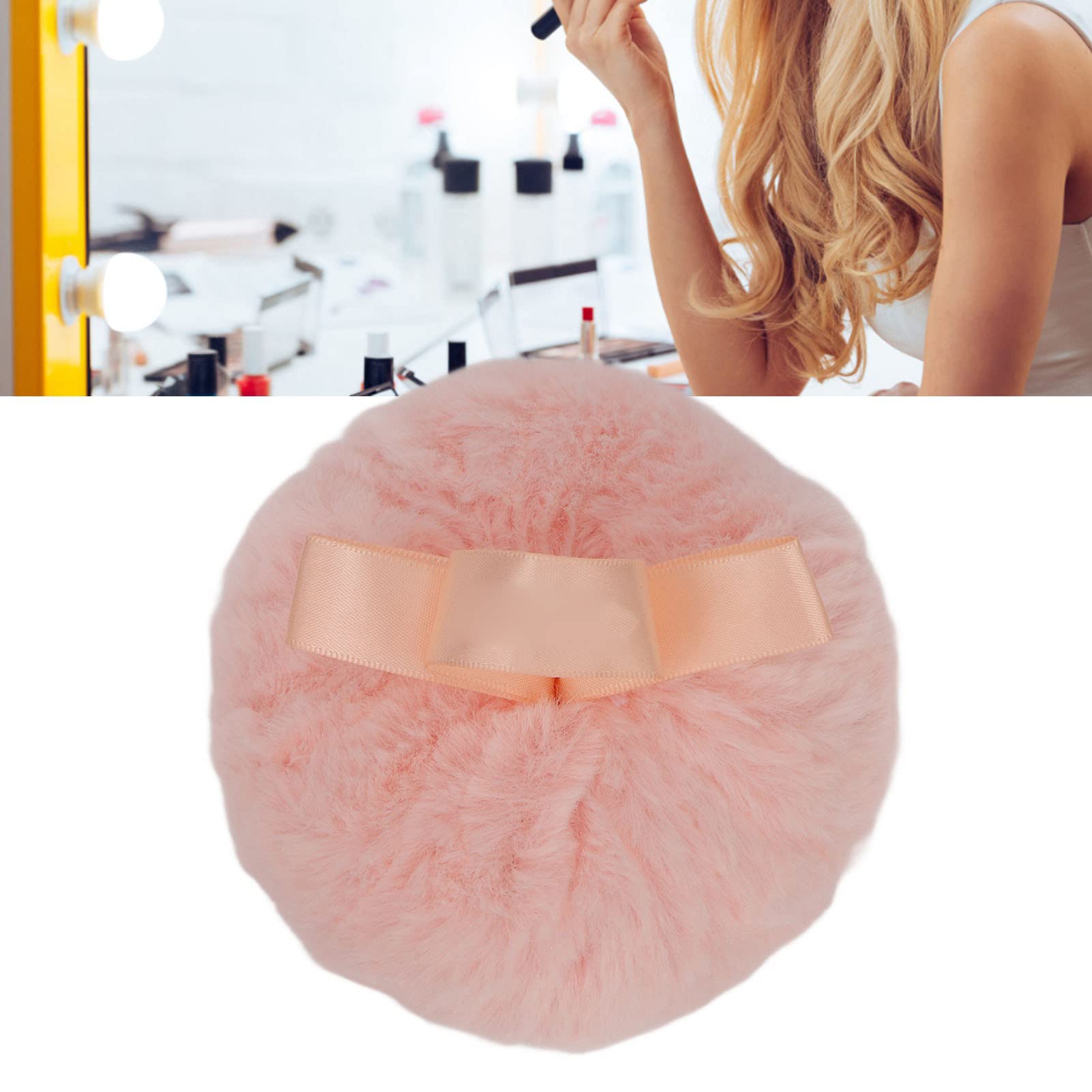 Premium Large Fluffy Powder Puff for Face & Body - Soft Makeup Puff Ball for Loose Powder & Highlighting - Ideal Cosmetic Gift for Women (Pink) - Perfect for Daily Makeup & Professional Beauty Routines