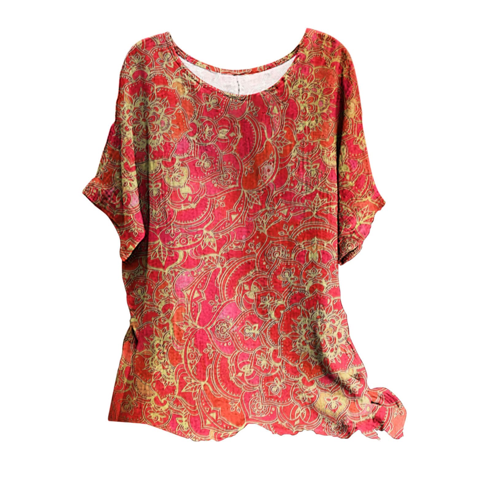 Women's Casual T-Shirts - Summer Cute Printed Tee, Loose Fit Plus Size Short Sleeve Shirts, Sexy Comfortable Blouses & Tunics | Perfect for Daily Wear, Beach Outings, and Summer Vacations