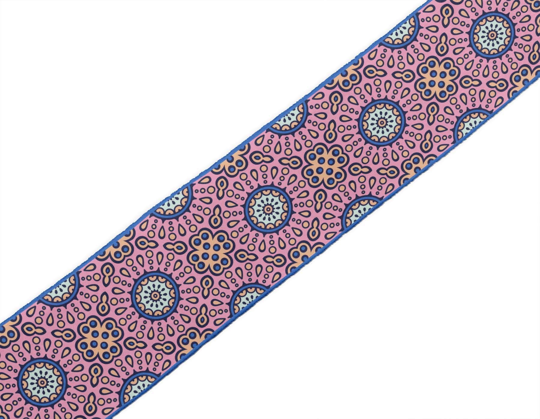Indian Beautiful Art Pink Flower Mandala Printed Ribbon Trim - 9 Yard Dupion Fabric Lace for Crafts, Sewing, DIY Accessories (3 Inches Wide) - Perfect for Dressmaking, Home Decor & Gift Wrapping