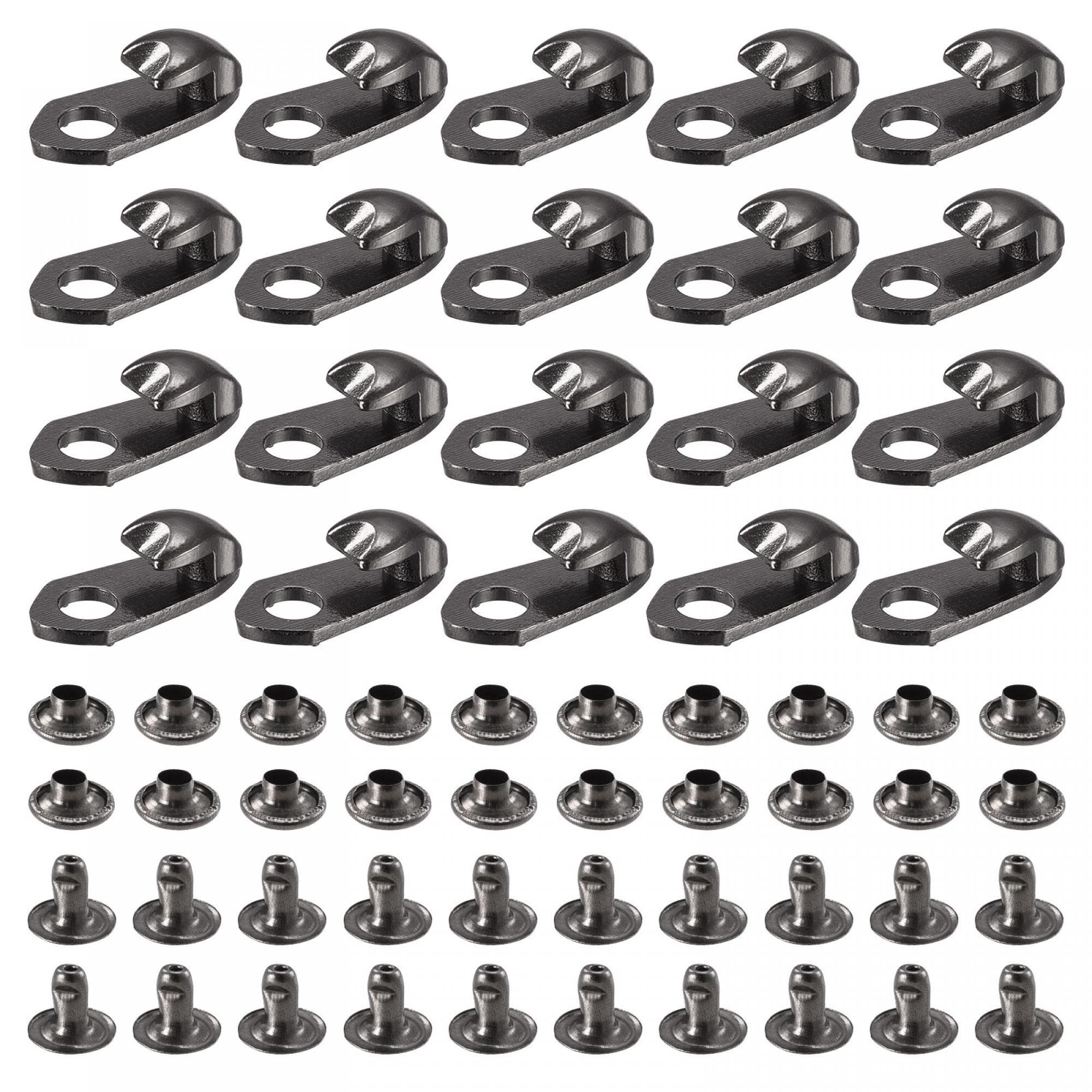 uxcell Alloy Shoelace Hooks with Rivets - Durable Hiking Boot & Shoe Accessories for Outdoor Adventures & Sports