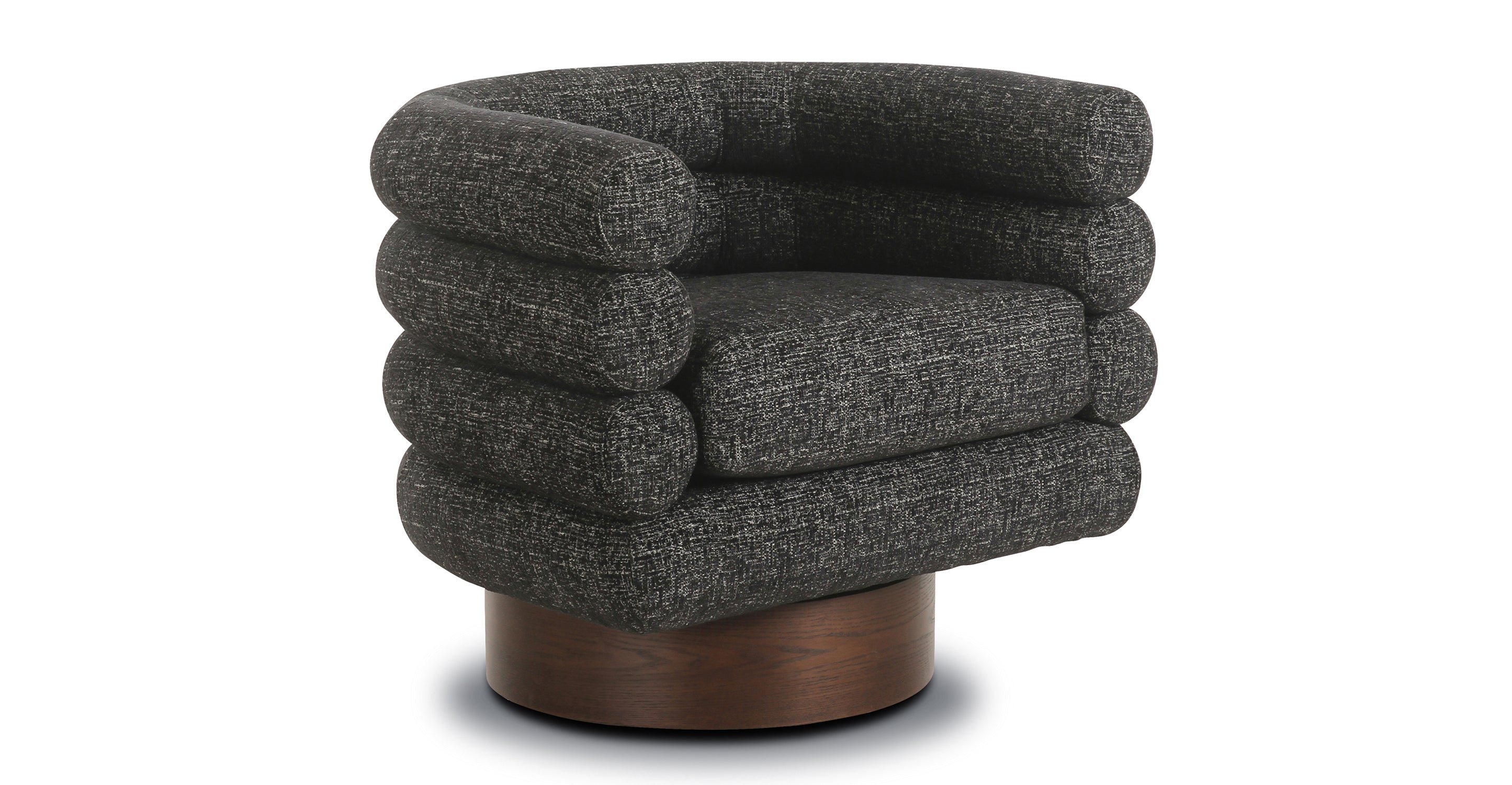 Rome Swivel Lounge Chair - 360-Degree Rotating Modern Accent Chair for Living Room, Bedroom & Office - Comfortable Upholstered Fabric Seat with Sturdy Metal Base - Perfect for Relaxing, Reading & Entertaining Guests