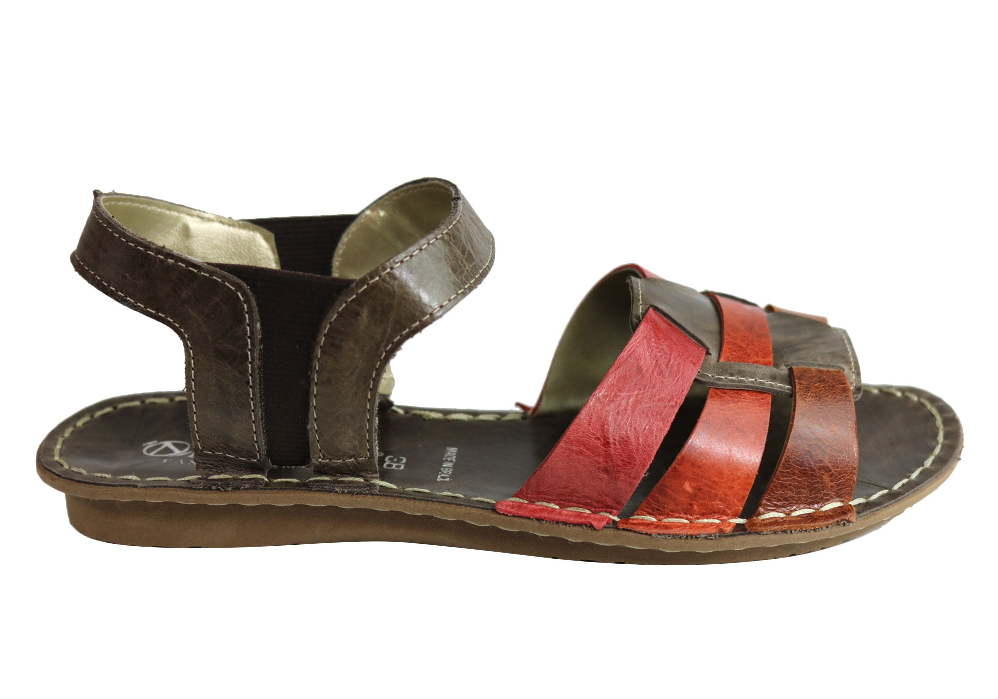 Andacco Mona Women's Comfortable Flat Leather Sandals - Handmade in Brazil - Perfect for Beach, Vacation & Summer Outfits