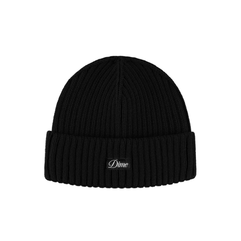 Dime Cursive Fold Beanie - Soft Winter Knit Hat for Men & Women - Cozy Stretchy Beanie for Cold Weather, Outdoor Activities & Casual Wear