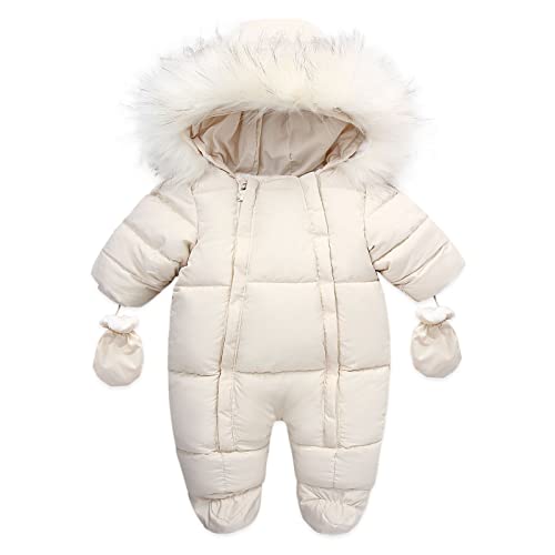 Eoailr Newborn Baby Winter Snowsuit - Warm Infant Jacket & Ski Bibs for Boys & Girls - Cozy Toddler Outerwear for Cold Weather, Snow Play & Outdoor Adventures