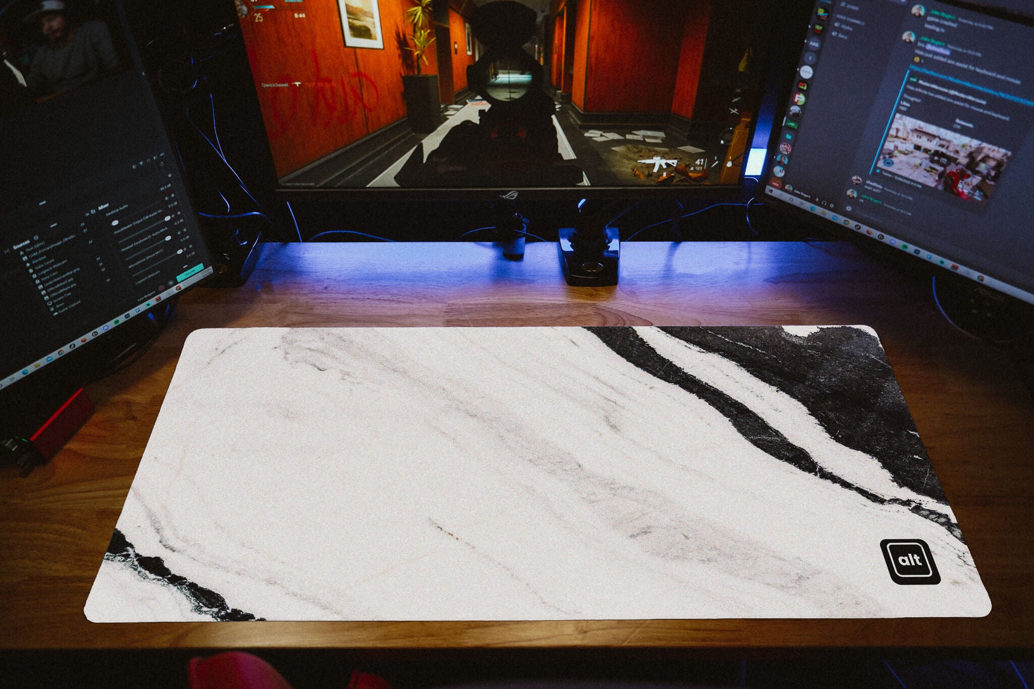 Premium Black and White Marble Pattern Mouse Pad - Non-Slip Rubber Base, Smooth Surface for Gaming & Office Work - Perfect for Desktops, Laptops & Workstations