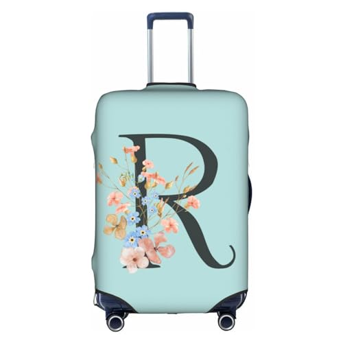 Black Letter R Boho Floral Flowers Leaves