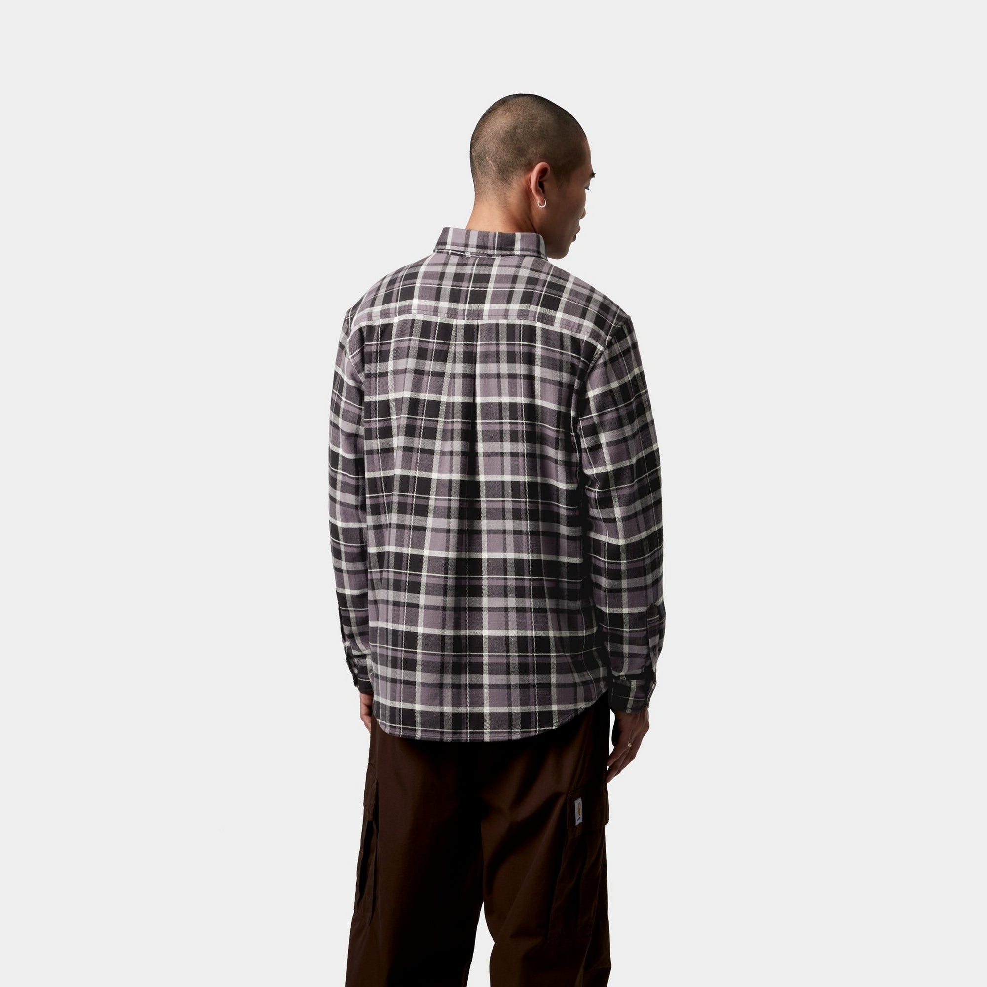 Fendrick Men's Classic Checkered Button-Down Shirt - Black Plaid Casual Long Sleeve Shirt for Work, Office & Outdoor Activities
