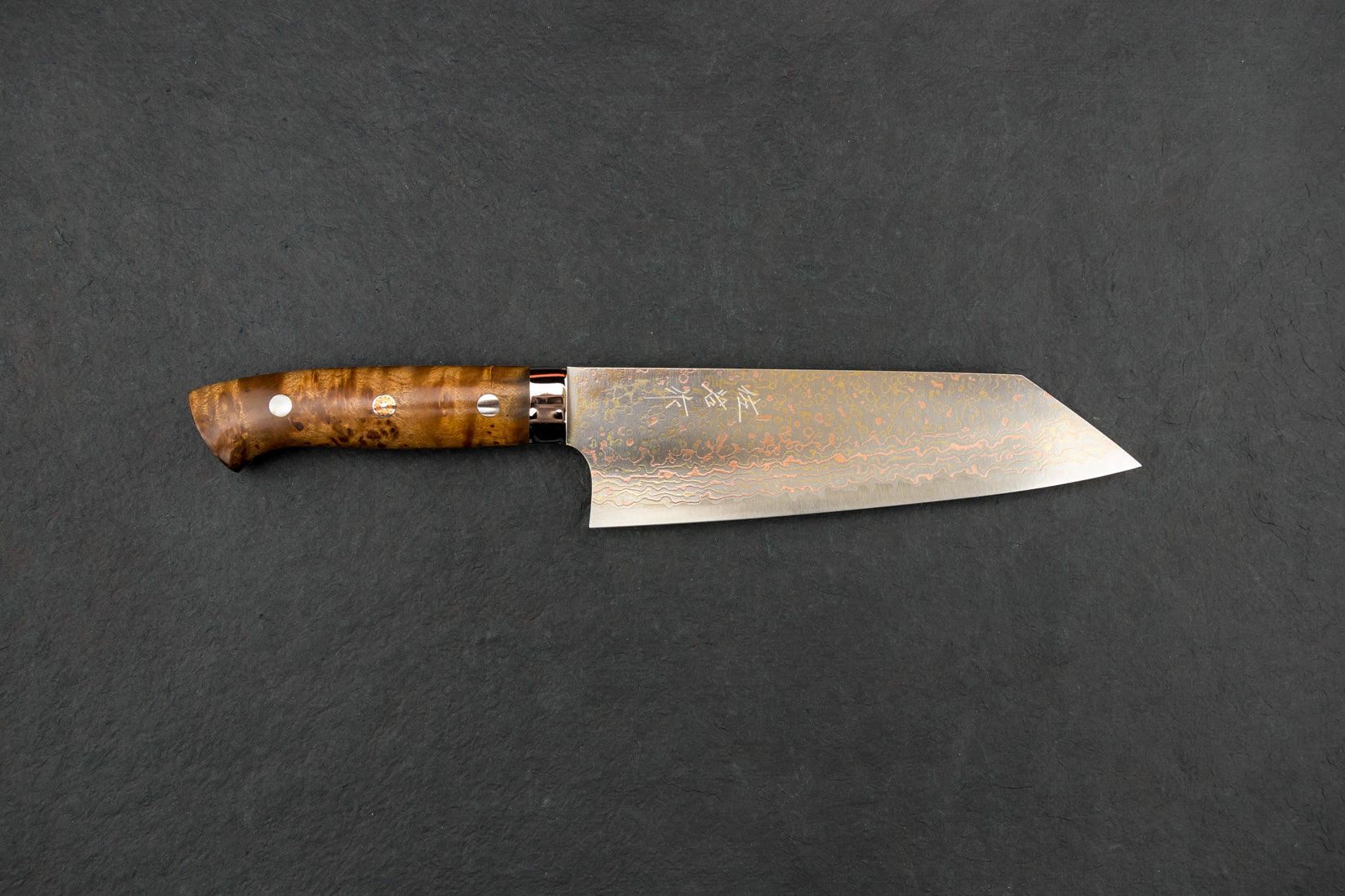 Takeshi Saji VG10W Rainbow Damascus Western Bunka Knife 180mm - Premium Japanese Kitchen Knife for Slicing, Dicing & Precision Cooking