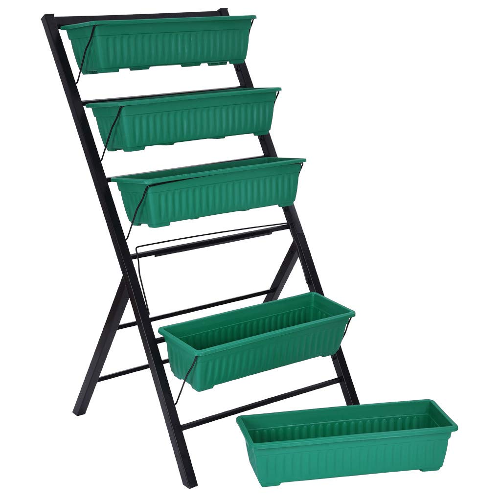 Multi-Tier Raised Bed Plant Stand Outdoor - Free Standing Plant Shelf for Multiple Plants, Large Flower Pot Holder for Patio, Balcony, Garden & Yard - DIY Wooden Shelf (26x26x47.6in) - Perfect for Small Space Gardening & Home Decor