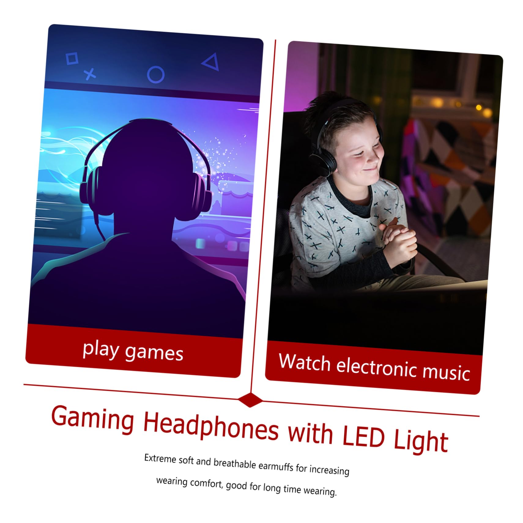 Homoyoyo Noise Cancelling Gaming Headset - Wired Over-Ear Headphones with Mic for PC, Laptop & Phone - Perfect for Gaming, Music & Online Meetings