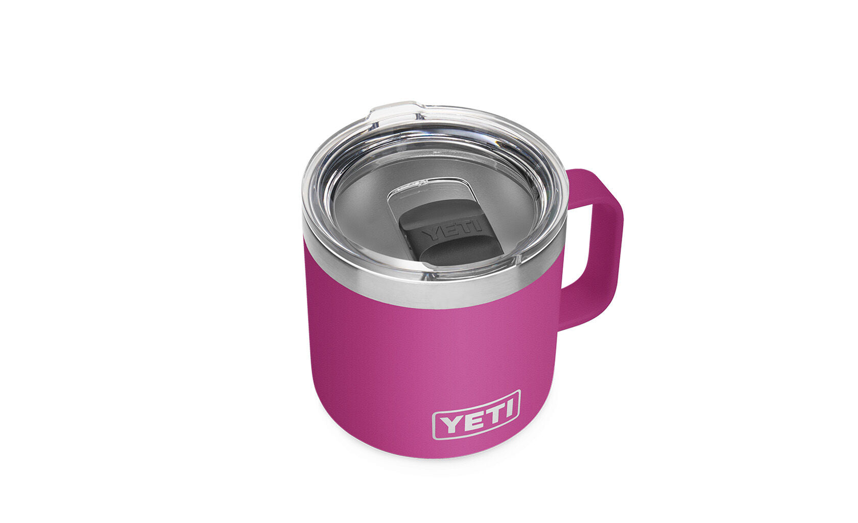 Yeti Rambler 14 Oz Stainless Steel Insulated Mug - Prickly Pear Pink | Hot & Cold Drink Tumbler for Coffee, Tea, Hiking, Camping & Office Use