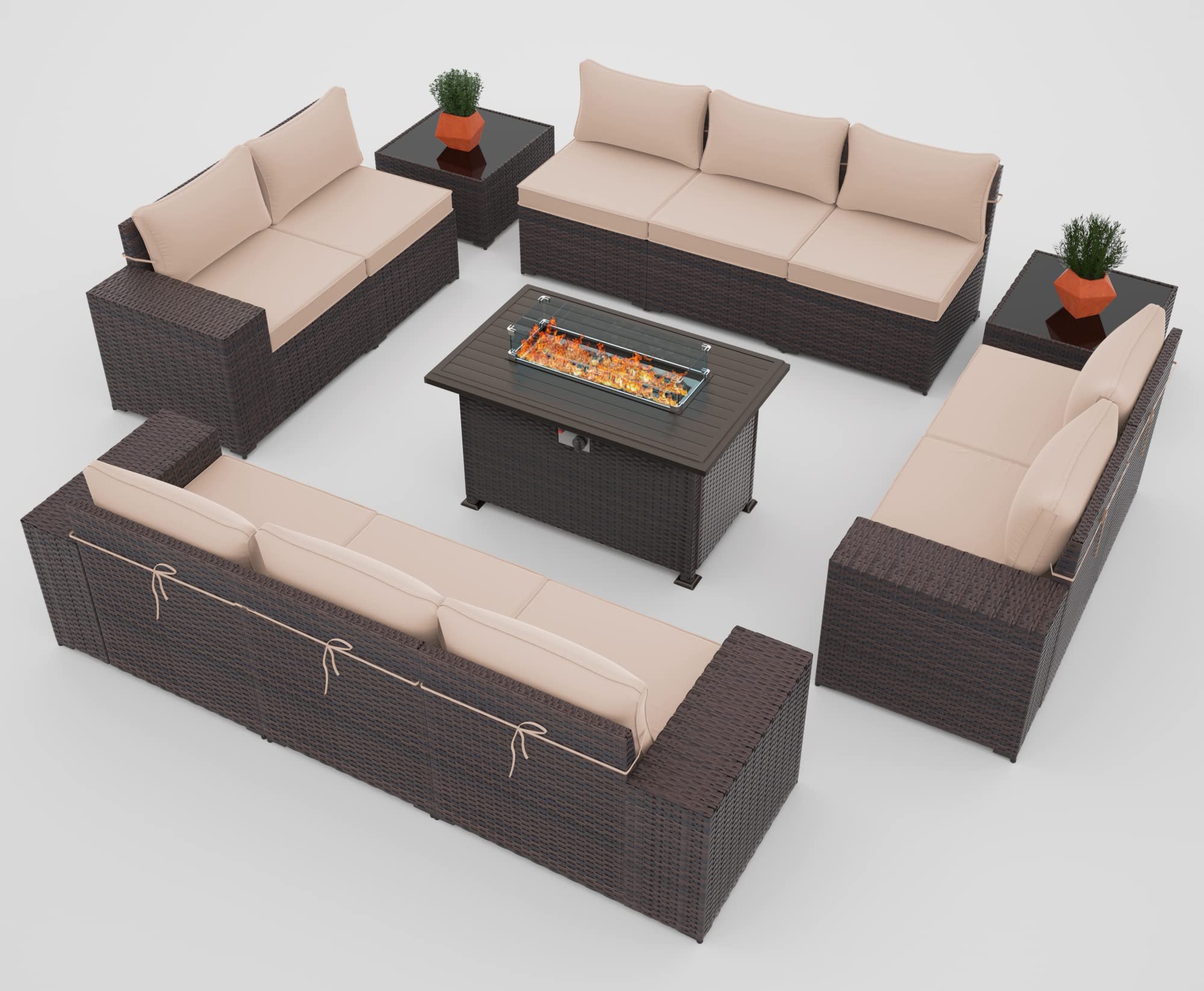 13-Piece Outdoor Patio Furniture Set with 43