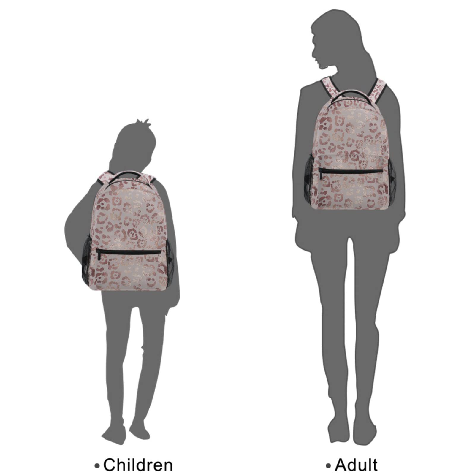 Stylish Rose Gold Leopard Print Laptop Backpack for College Students & Professionals - Durable School Bookbag with iPad/Tablet Compartment - Perfect for Travel, Work & Campus Life (One Size Fits All)