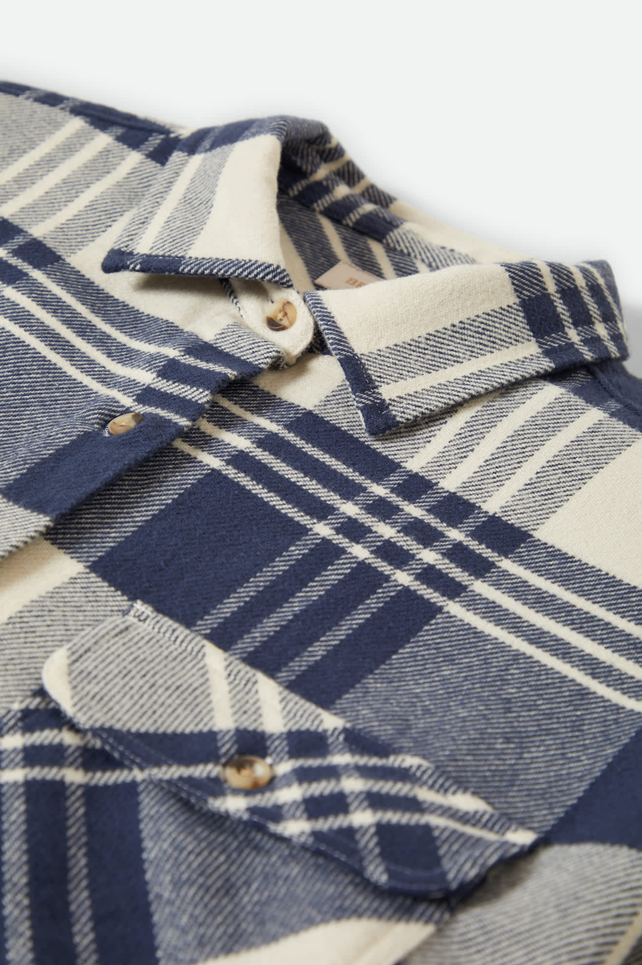 Bowery Women's Classic Long Sleeve Flannel Shirt - Azure Blue & Whitecap Plaid - Cozy Casual Wear for Fall & Winter Outfits