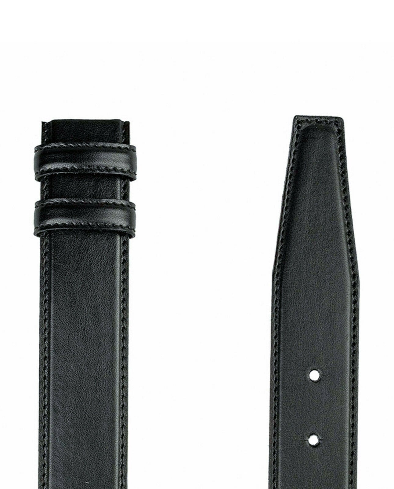 Montblanc Replacement Belt Strap - 35mm Genuine Black Leather Stitched Band for Men | Perfect for Business, Casual & Formal Wear