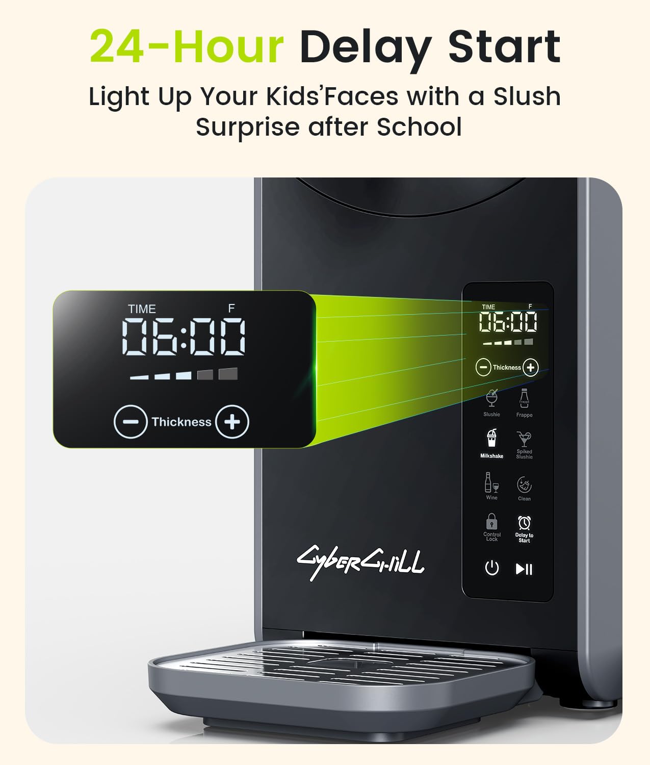 Commercial Slushie Machine for Home - 5 Preset Programs, 24H Timer & LED Display | No Ice Needed Frozen Drink Maker for Margaritas, Frappés, Smoothies | Perfect for Parties, Cafes & Home Bars
