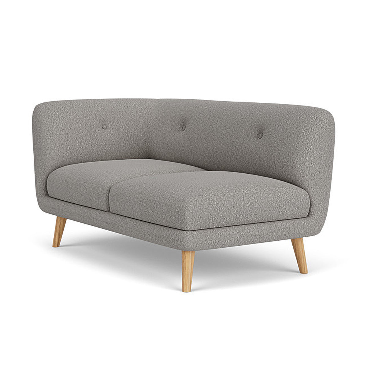 Alfred Boucle Left 2 Seater Modular Sofa - Modern Sectional Couch for Living Room, Small Space & Apartment - Soft Fabric Upholstery with Reversible Design