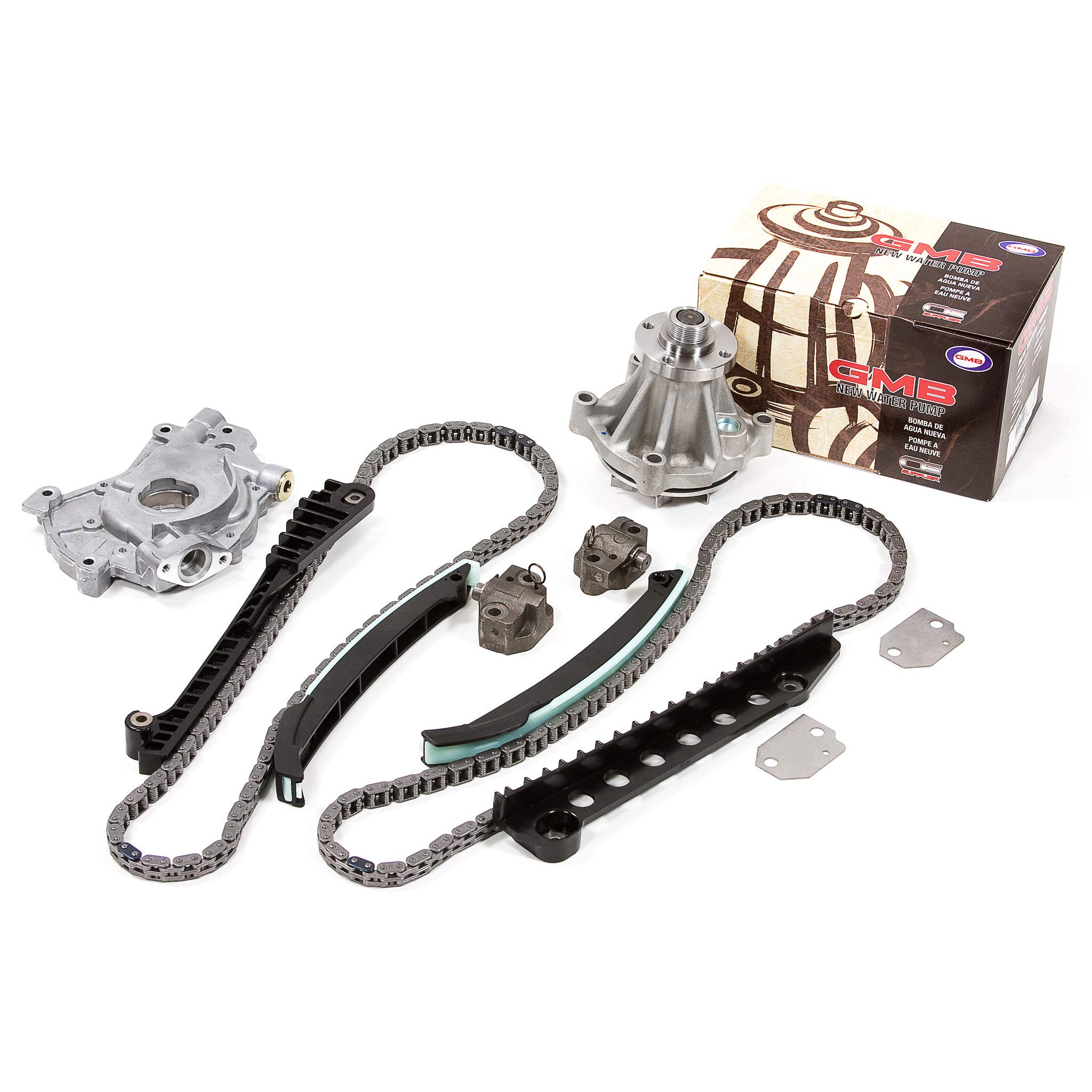 Ford Lincoln 5.4L 330CID 2V Timing Chain Kit (1997-2002) - Compatible with 97-02 Models - Includes Water Pump & Oil Pump (No Gears) - Evergreen TK6054NGWOP - Perfect for Engine Repair & Maintenance