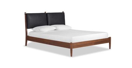 Luxury Truro Bed Frame with Premium Leather Cushions - Queen Size Modern Platform Bed for Master Bedroom, Guest Room & Home Decor